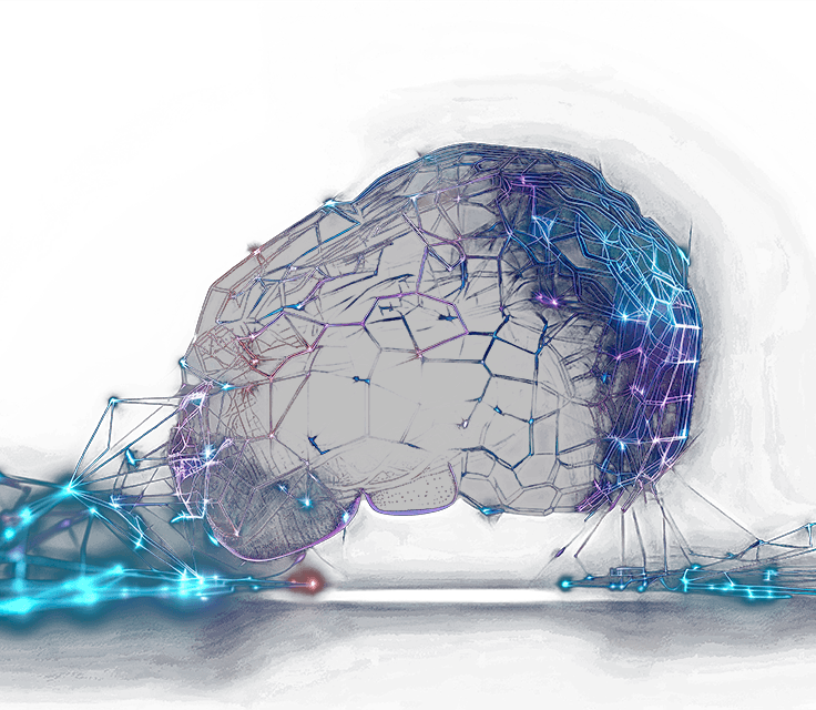 Visualisation of complexity showing futuristic human brain